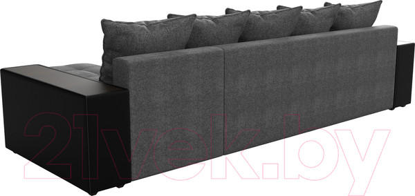 Изображение товара Диван угловой Лига Диванов Дубай 88 правый / 59641 (рогожка серый/экокожа черный)
