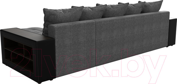 Изображение товара Диван угловой Лига Диванов Дубай 88 правый / 59641 (рогожка серый/экокожа черный)