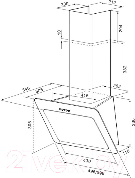Изображение товара Вытяжка наклонная Krona Liva 600 PB / 00022835 (белый)