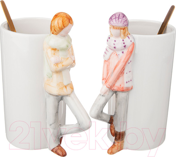 Изображение товара Набор кружек с ложками Lefard Влюбленные / 149-657 (2шт, с ложками)