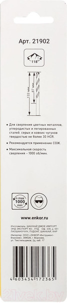 Изображение товара Сверло Энкор 21902