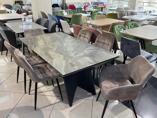 Изображение товара Обеденный стол M-City Ivar 180 Marbles KL-80 / 626M04533 (серый мрамор/керамика)