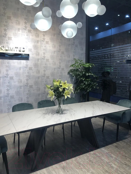 Изображение товара Обеденный стол M-City Ivar 180 Marbles KL-99 / ROCAVA9649GNKL99 (белый мрамор/керамика)