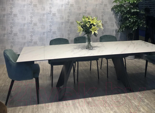 Изображение товара Обеденный стол M-City Ivar 180 Marbles KL-99 / ROCAVA9649GNKL99 (белый мрамор/керамика)