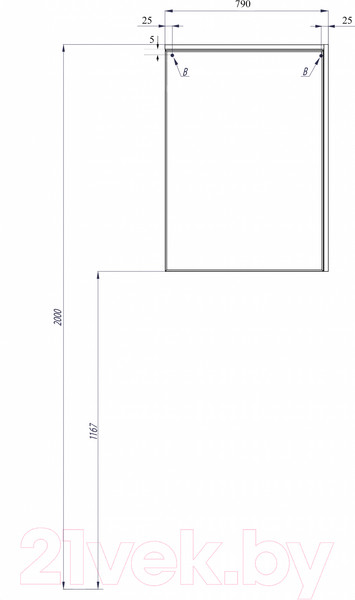 Изображение товара Шкаф с зеркалом для ванной Аква Симпл ШНС-5.03.4.00.800