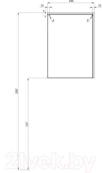 Изображение товара Шкаф с зеркалом для ванной Аква ШНЛ-5.01.4.00.600