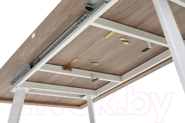 Изображение товара Обеденный стол M-City Brick M 140 / DEDBRICKMOAKTRUFWHT140 (дуб трюфель/белый)