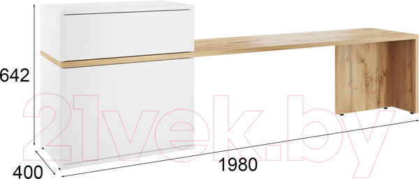 Изображение товара Тумба Involux Лаура 171T001 (дуб натюрель/белый премиум)