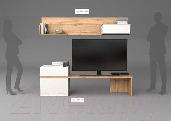 Изображение товара Тумба Involux Лаура 171T001 (дуб натюрель/белый премиум)