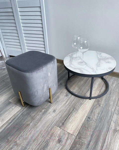 Изображение товара Пуф M-City Ares / 628M04405 (Bluvel-14 Grey/Gold)