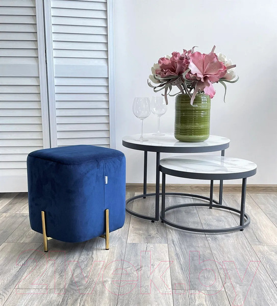 Изображение товара Пуф M-City Ares / 628M04400 (Bluvel-86 Navy Blue/Gold)