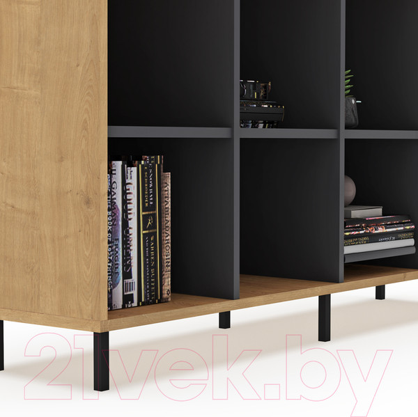 Изображение товара Тумба Crafto Санса 04 150x40x75 (графит/дуб)