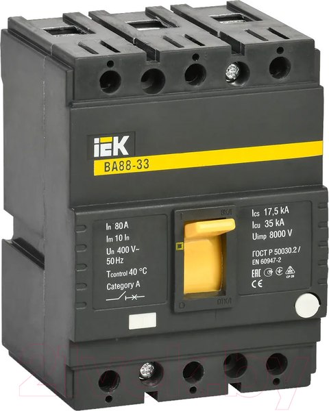 Изображение товара Выключатель автоматический IEK ВА 88-33 3п 80А 35кА / SVA20-3-0080