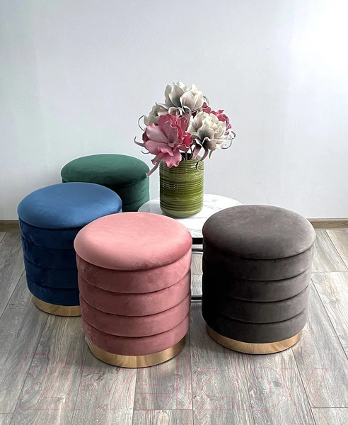 Изображение товара Пуф M-City Фред / 461MC04436 (велюр графит/золото)