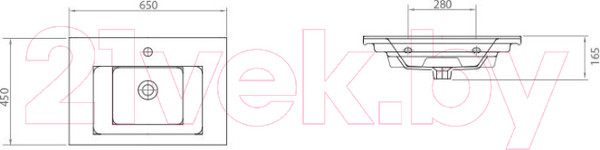 Изображение товара Тумба с умывальником Гамма Р25оФ2/1-У65 Этна-1065 (4812044014662)