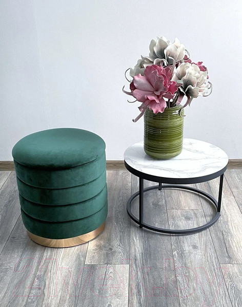 Изображение товара Пуф M-City Фред / 461MC04438 (велюр зеленый/золото)