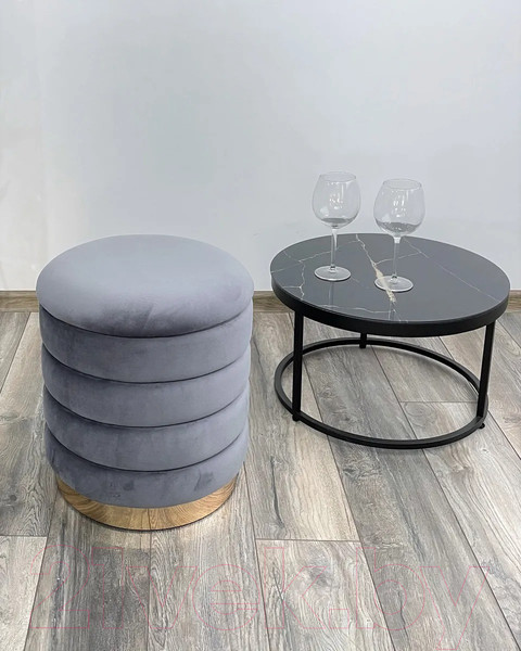 Изображение товара Пуф M-City Фред / 461MC04440 (велюр серый/золото)