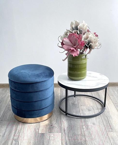 Изображение товара Пуф M-City Фред / 461MC04441 (велюр синий/золото)