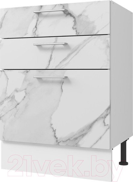 Изображение товара Шкаф-стол кухонный Горизонт Мебель Оптима 50 3 ящика (мрамор арктик)