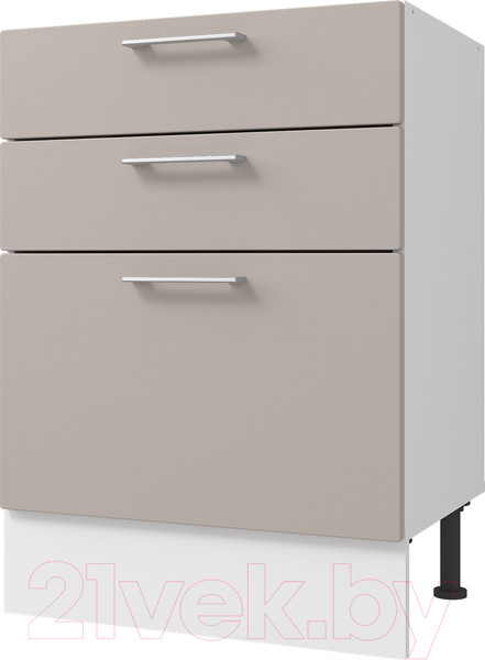 Изображение товара Шкаф-стол кухонный Горизонт Мебель Оптима 50 3 ящика (холст латте)