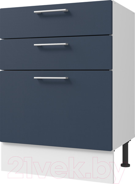 Изображение товара Шкаф-стол кухонный Горизонт Мебель Оптима 50 3 ящика (холст сапфир)