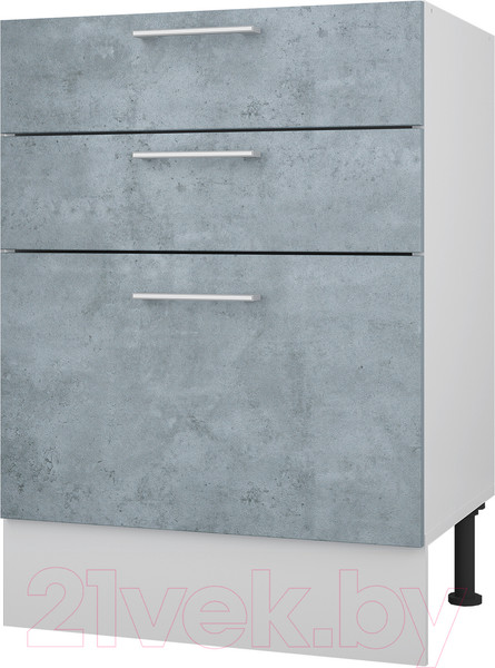 Изображение товара Шкаф-стол кухонный Горизонт Мебель Оптима 60 3 ящика (камень оленна)