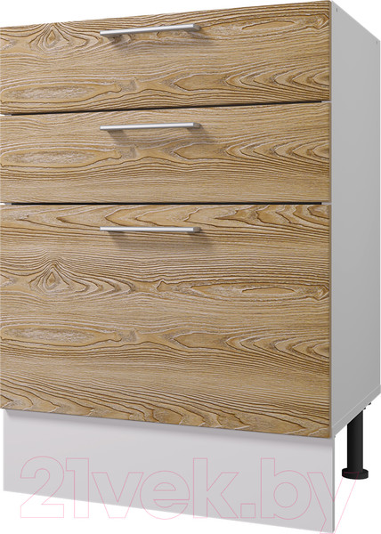 Изображение товара Шкаф-стол кухонный Горизонт Мебель Оптима 60 3 ящика (сосна бран)