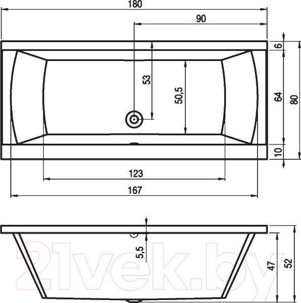 Изображение товара Ванна акриловая Riho Julia 180 / B025001005