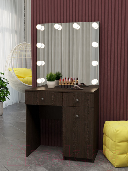 Изображение товара Туалетный столик с зеркалом Мир Мебели С подсветкой 21 ZW