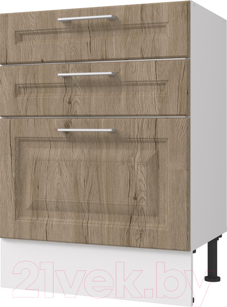 Изображение товара Шкаф-стол кухонный Горизонт Мебель Классик 50 3 ящика (рустик натур)