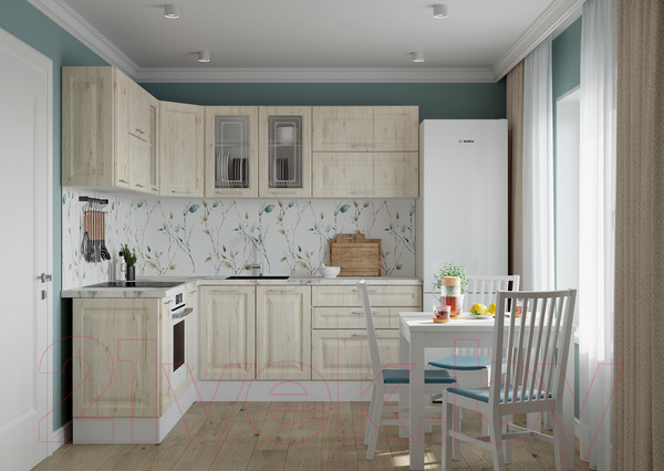 Изображение товара Шкаф-пенал кухонный Горизонт Мебель Классик 45 (рустик молочный)