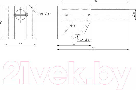 Изображение товара Кронштейн для светильника ЭРА SPP-AC2-0-500-048 / Б0057534