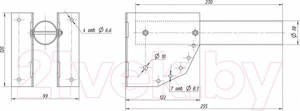 Изображение товара Кронштейн для светильника ЭРА SPP-AC2-0-230-038 / Б0057533
