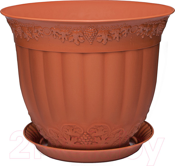 Изображение товара Кашпо Эльфпласт Флора с поддоном / EP218 (30л, терракот)