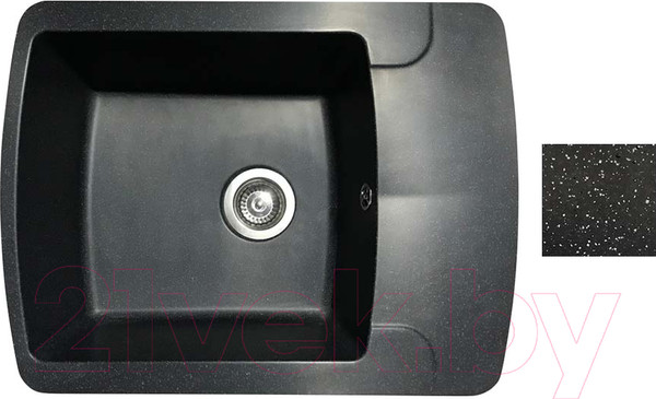 Изображение товара Мойка кухонная со смесителем БелЭворс Flexi L + смеситель W4998-3-22 (черный)
