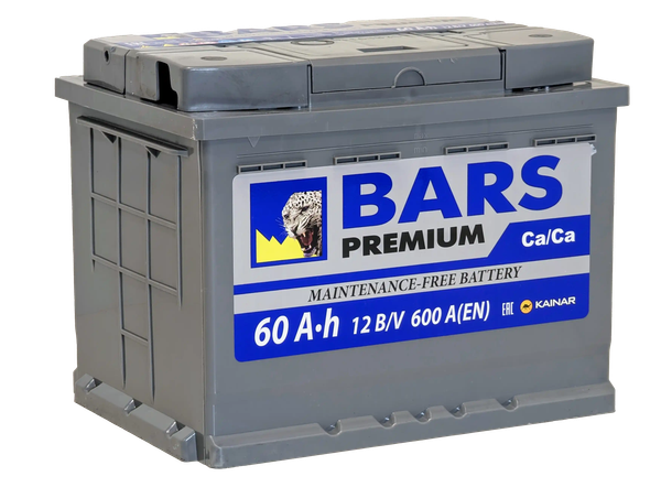 Изображение товара Автомобильный аккумулятор BARS Premium 60 R / 060 231 07 0 L (60 А/ч)