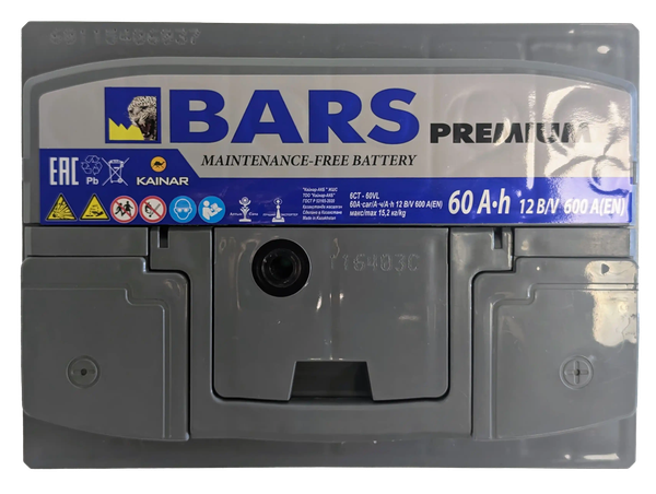 Изображение товара Автомобильный аккумулятор BARS Premium 60 R / 060 231 07 0 L (60 А/ч)