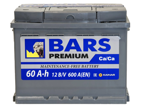 Изображение товара Автомобильный аккумулятор BARS Premium 60 R / 060 231 07 0 L (60 А/ч)