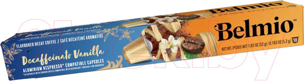 Изображение товара Кофе в капсулах Belmio Decaffeinato Vanilla стандарт Nespresso  (10x5.2г)