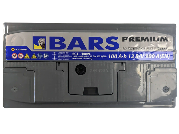 Изображение товара Автомобильный аккумулятор BARS Premium 100 R / 100 10 12 01 0021 09 11 0 L (100 А/ч)