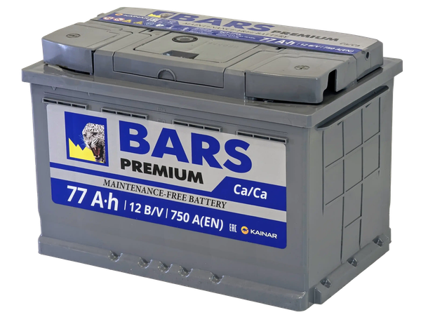 Изображение товара Автомобильный аккумулятор BARS Premium 77 R / 077 231 09 0 L (77 А/ч)