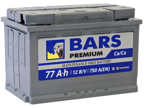 Изображение товара Автомобильный аккумулятор BARS Premium 77 R / 077 231 09 0 L (77 А/ч)