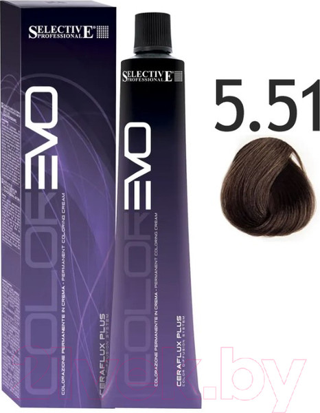 Изображение товара Крем-краска для волос Selective Professional Colorevo 5.51 / 84551 (100мл, светло-каштановый венге)