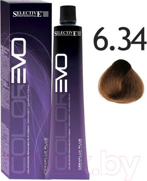 Изображение товара Крем-краска для волос Selective Professional Colorevo 6.34 / 84634 (100мл, темный блондин золотисто-медный)