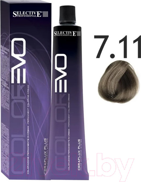Изображение товара Крем-краска для волос Selective Professional Colorevo 7.11 / 84711 (100мл, блондин пепельный интенсивный )