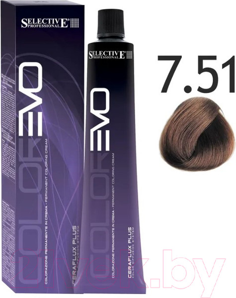 Изображение товара Крем-краска для волос Selective Professional Colorevo 7.51 / 84751 (100мл, блондин грецкий орех)