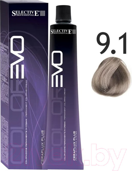 Изображение товара Крем-краска для волос Selective Professional Colorevo 9.1 / 84091 (100мл, очень светлый блондин пепельный )
