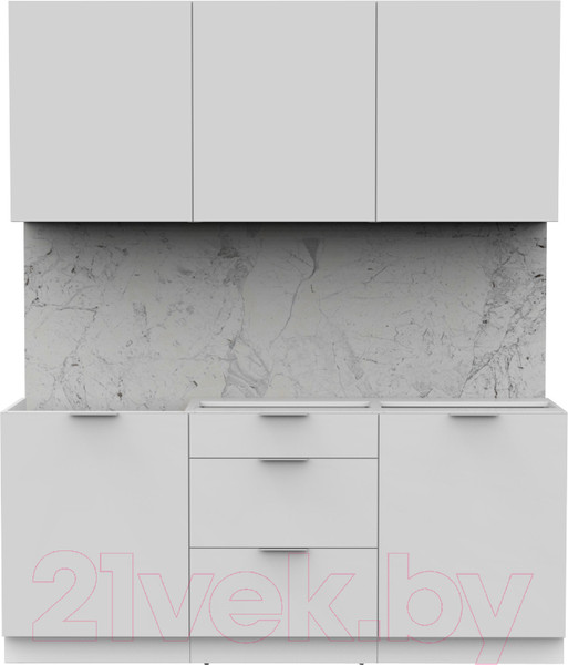 Изображение товара Кухонный гарнитур Интермебель Микс Топ-4 1.8м без столешницы (белый премиум)