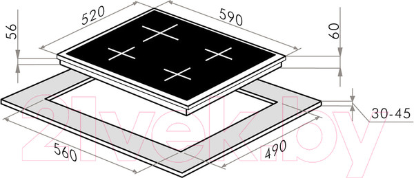 Изображение товара Индукционная варочная панель Maunfeld AVI.594.F-BK