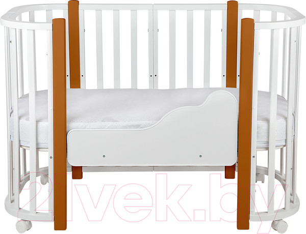 Изображение товара Детская кроватка INDIGO Baby Lux 3 в 1 (белый/натуральные стойки)